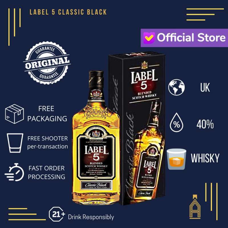 Promo ORIGINAL IMPORT Label5 Label 5 Classic Black Blended ...