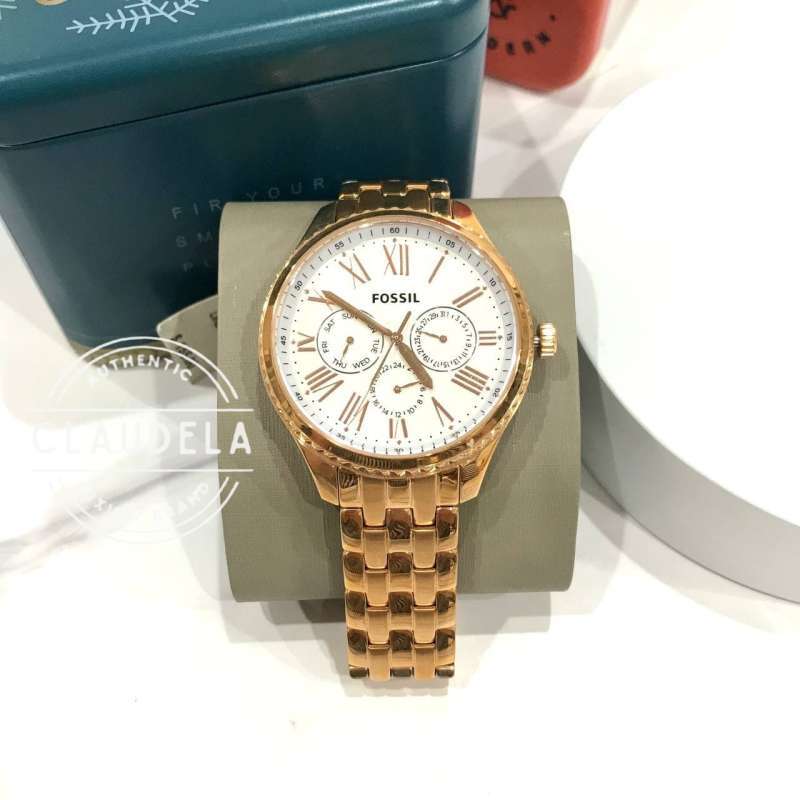 Jual FOSSIL Redding Multifunction Rose Gold Tone Stainless Steel