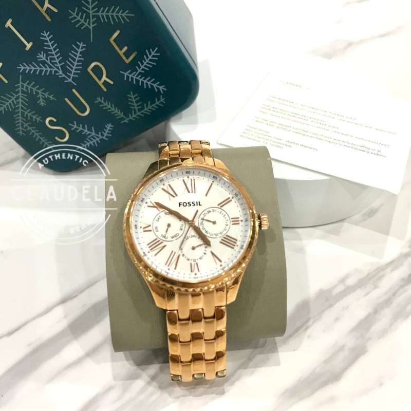 Jual FOSSIL Redding Multifunction Rose Gold Tone Stainless Steel