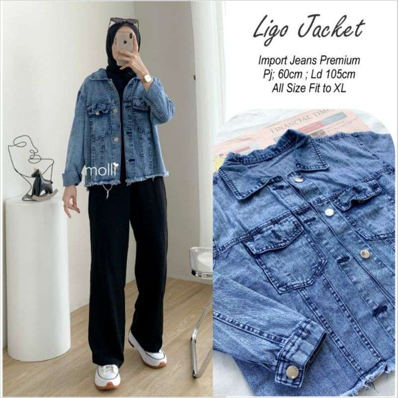 Outfit jaket denim sales