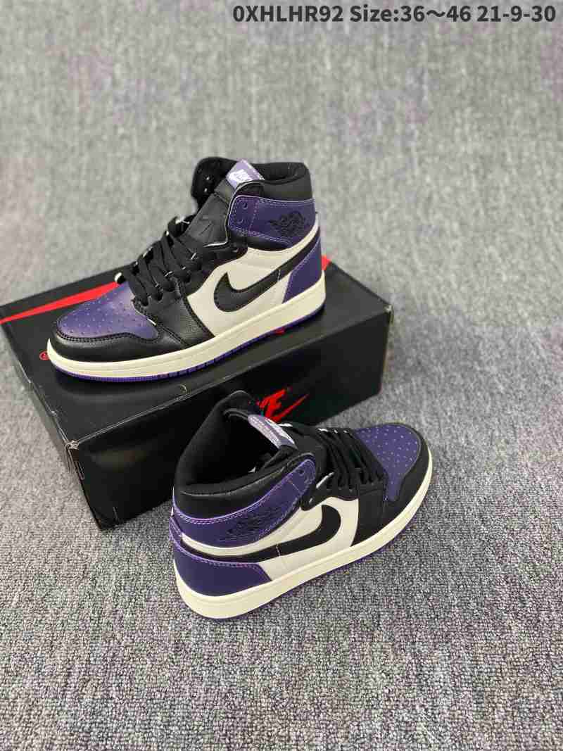 Jual 90 Nike Air Jordan 1 Retro High og court purple high top black and  purple toe aj1 Jordan generation 1 aj1 Joe 1 gaobang black and purple toe  Jorda - 36