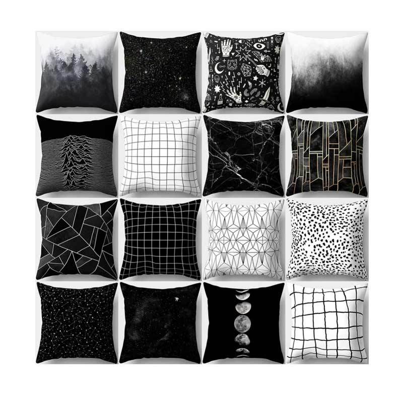 Jual Bluelans 1 Black And White Geometric Throw Pillow Case