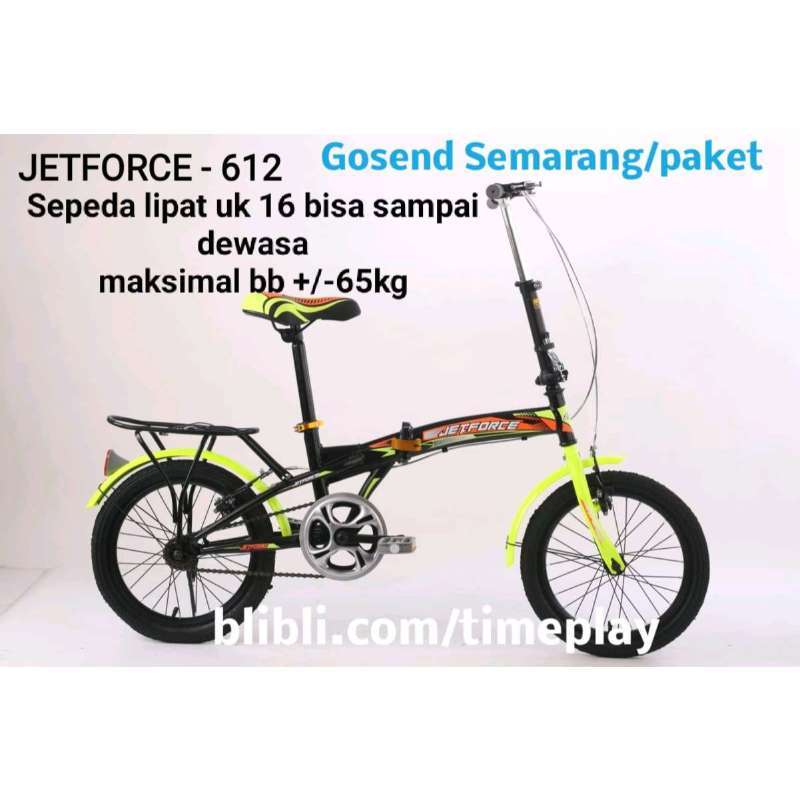 SEPEDA LIPAT ANAK DEWASA UKURAN 16 JET FORCE FRAME AGAK PANJANG BISA DEWASA