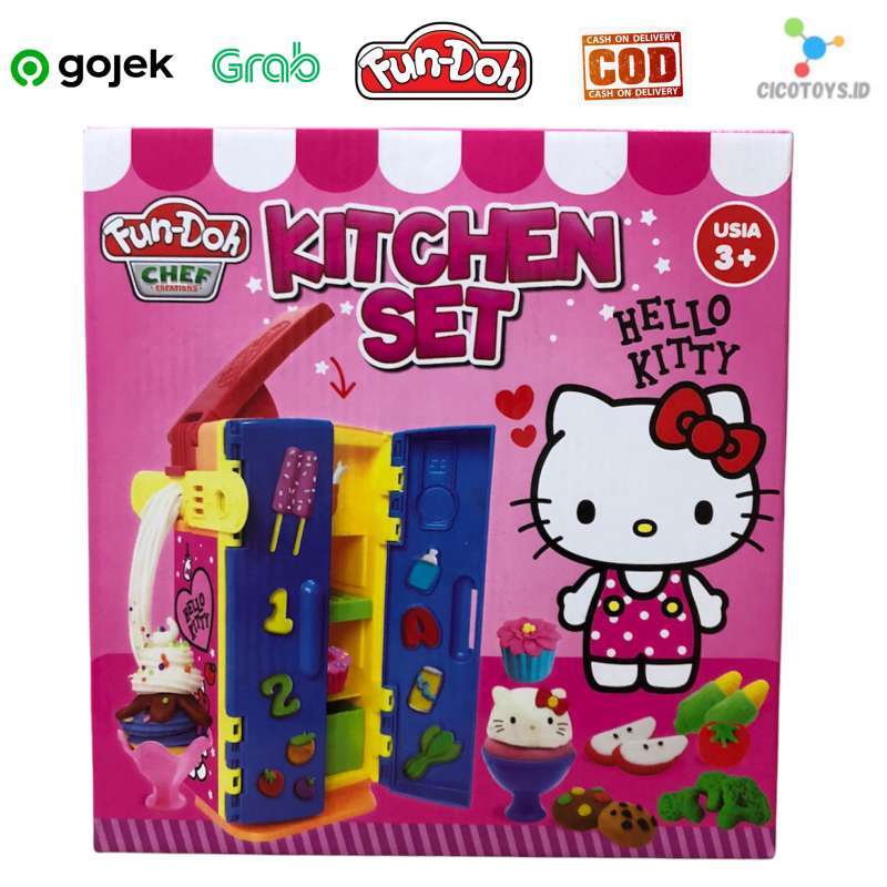 Jual MAINAN LILIN ANAK FUN DOH KITCHEN SET HELLO KITTY BUKAN PLAY