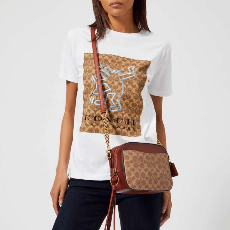 Tas COACH Camera Bag In Signature Tan 
