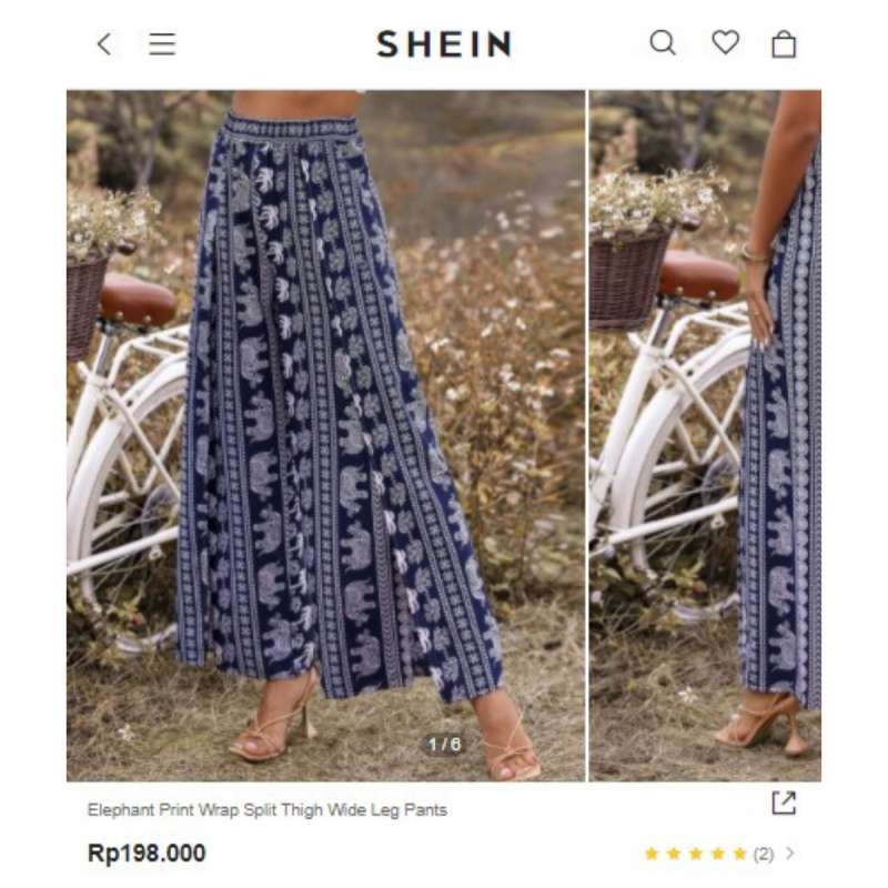 Jual SHEIN Elephant Print Wrap Split 