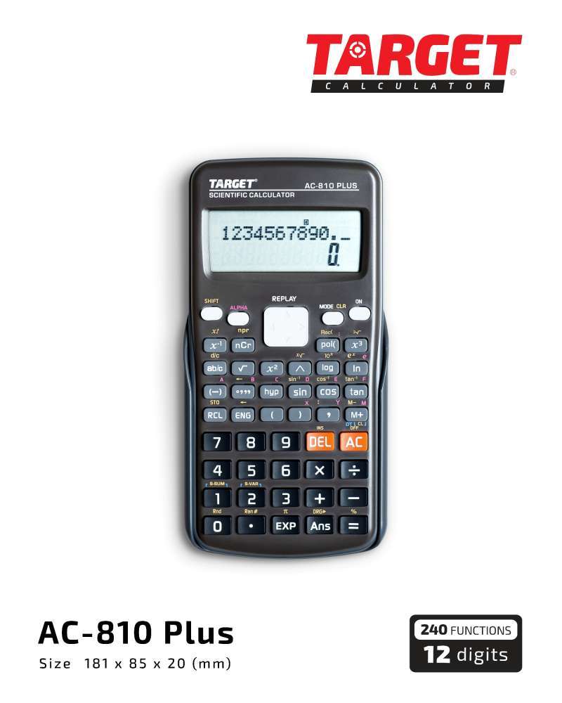 Jual TARGET AC 810 PLUS Scientific Calculator 12 Digit di