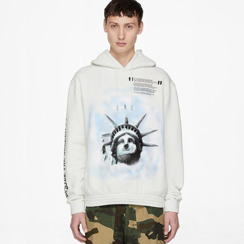 Jual Off White Liberty Jaket Hoodie Pria White WHITE S di