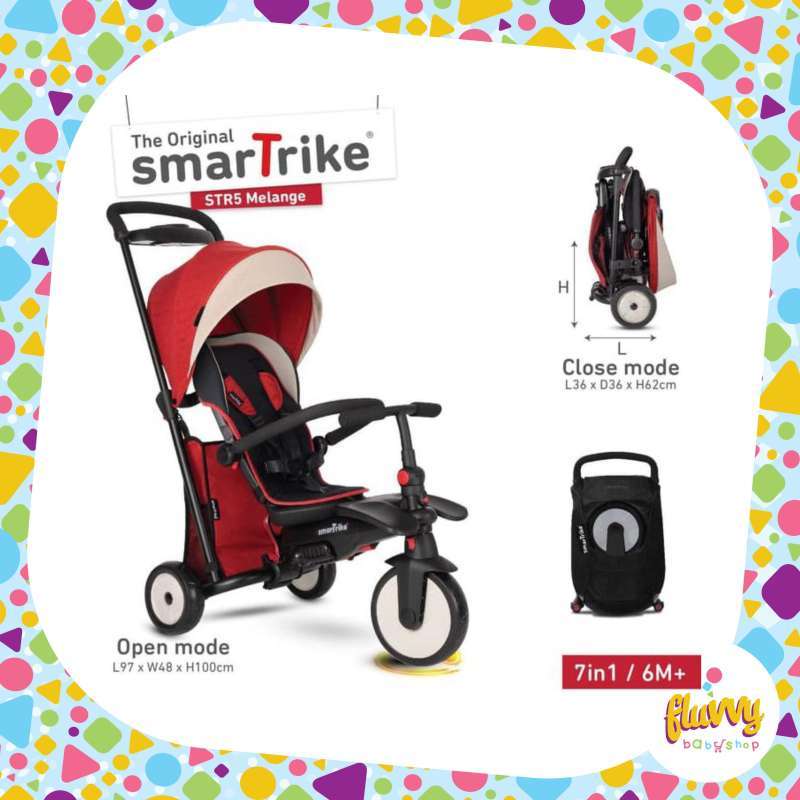 smarTrike STR5 STR Folding Baby Trike Smart Fold 500 Tricycle  Sepeda Roda Tiga Anak Baby Stroller Kereta Dorong Bayi Kids Bike