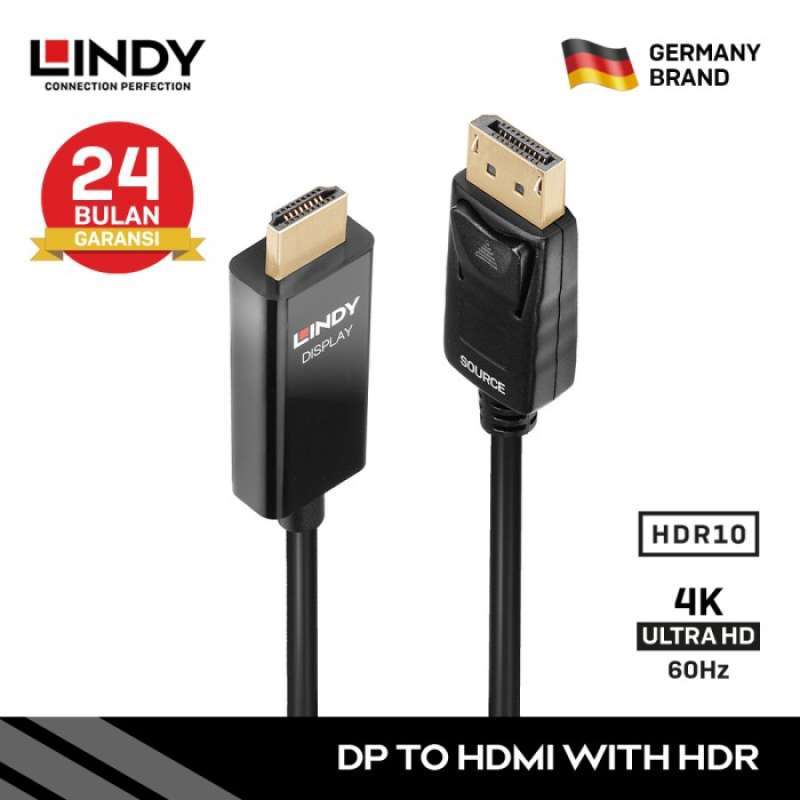 LINDY 40928 5M Kabel DisplayPort DP to HDMI Active Adapter Cable with 4K HDR