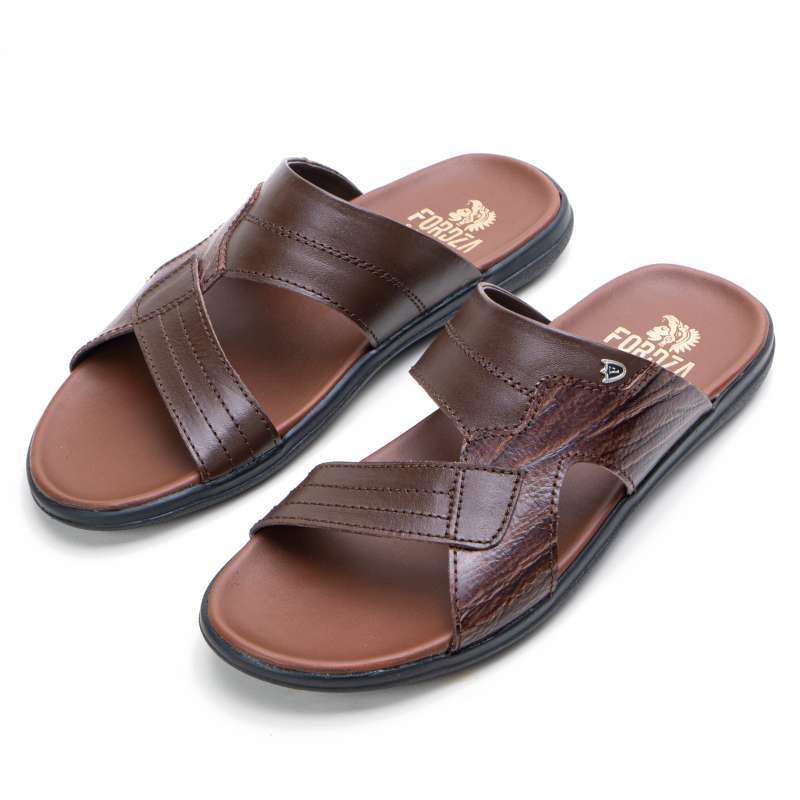 Sandal Pria Casual Kulit Asli Model Kokop Sendal Cowok Original Fordza  Premium S446 Coklat 39