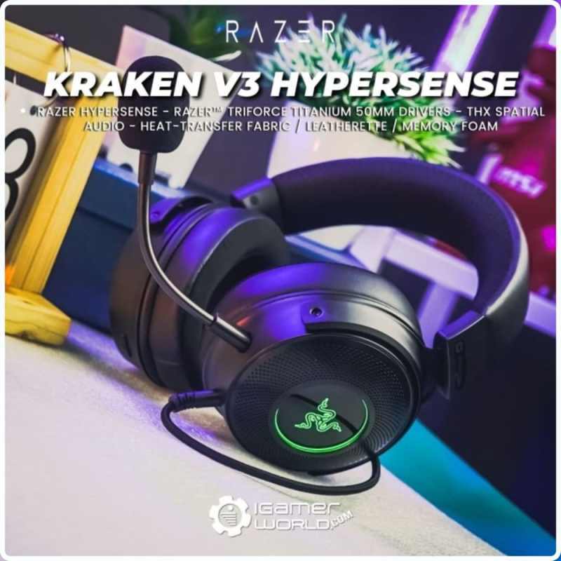 Jual Razer Kraken V3 Hypersense Wired Usb Gaming Headset With Haptic Techno  Kode 341 di Seller alhadi store - Kota Jakarta Barat, DKI Jakarta | Blibli