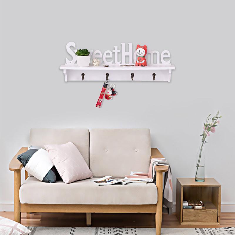 Jual Aonez Dekorasi Kamar Rak Dinding Dengan 4 Buah Hook