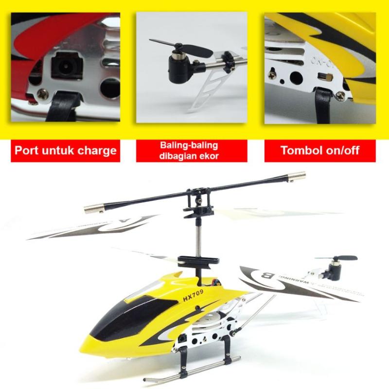 mainan anak remote control helikopter bisa terbang remot kontrol helikopter hx709 merah