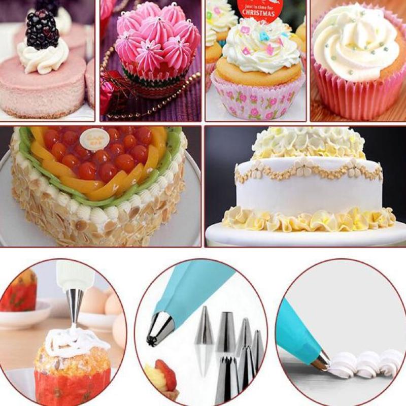 Acrylic Cabin 2 Flower Cake Nozzles Cake Cupcake Decorating Kit