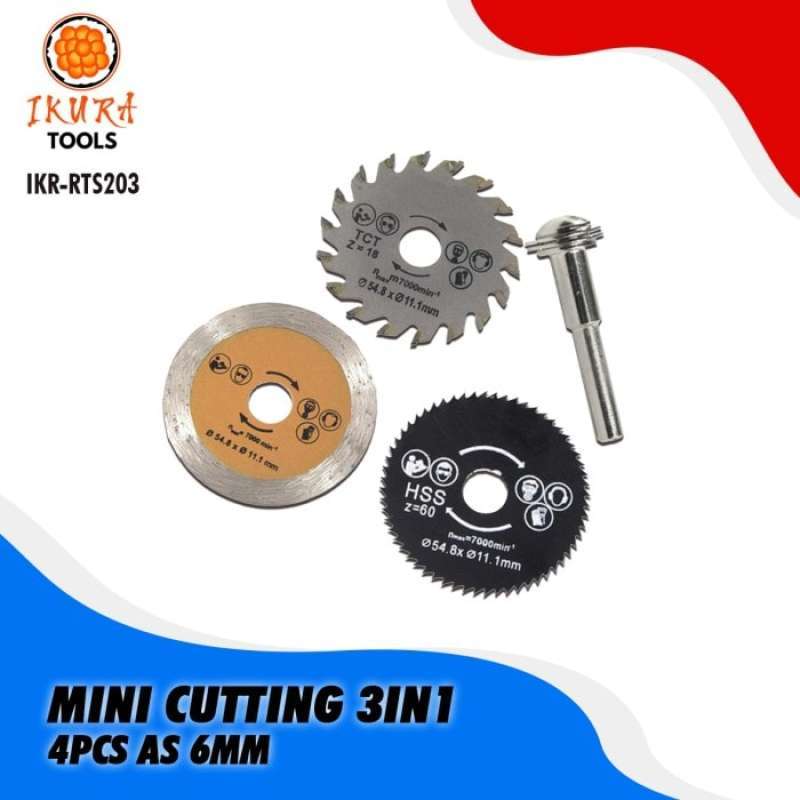 Promo Jual IKURA RTS203 Mini Circular Saw Set Die Grinder Mata