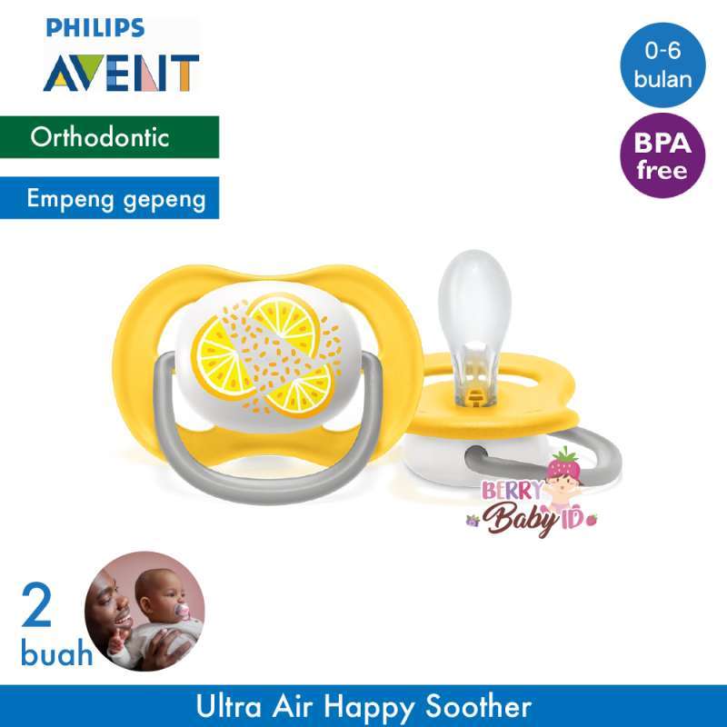 Philips Avent Pcs Ultra Air Happy Empeng Bayi 6-18m Pacifier Soother  Motif C Berry Baby