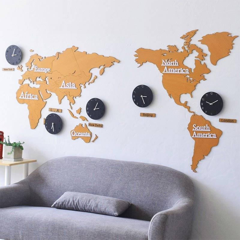 Jual H Ikea World Map Wall Clock Nordic Minimalist Movement Living Room 3d Acrylic Creative Decoration Deer Wood Clock Table Online September 2020 Blibli Com