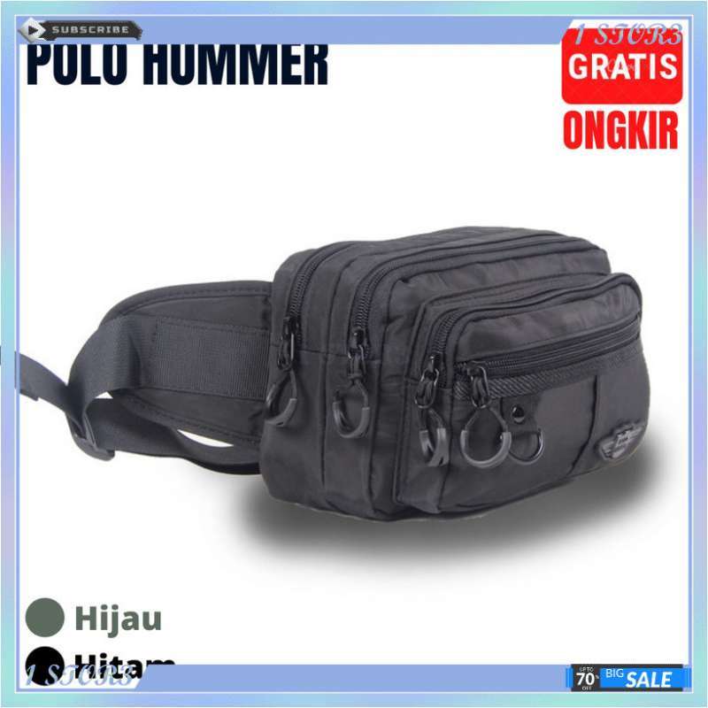 Promo Tas Pinggang Kecil Banyak Kantong Waist Bag Sling Bag Polo
