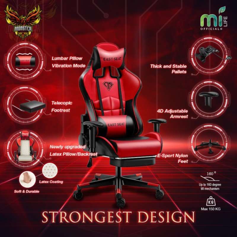 Jual Milife East Seat Gaming Chair Latex Kursi Gaming Massage