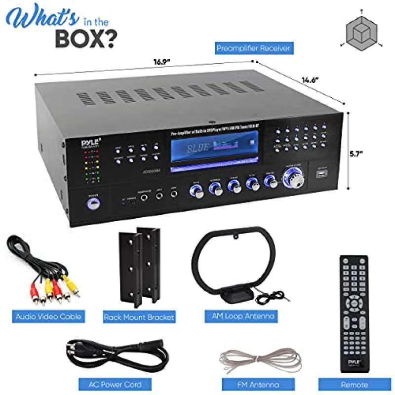 FM Radio, USB, Headphone, 2 Mic w 