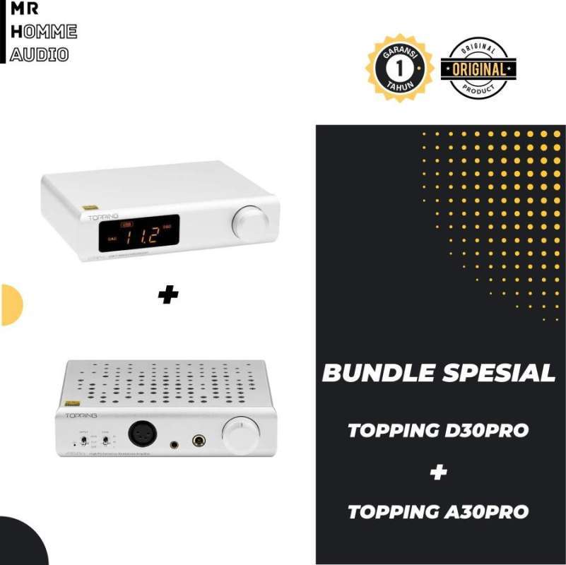 Bundle TOPPING D30pro DAC XU208 DS+TOPPING A30 Pro Headphone Amplifier