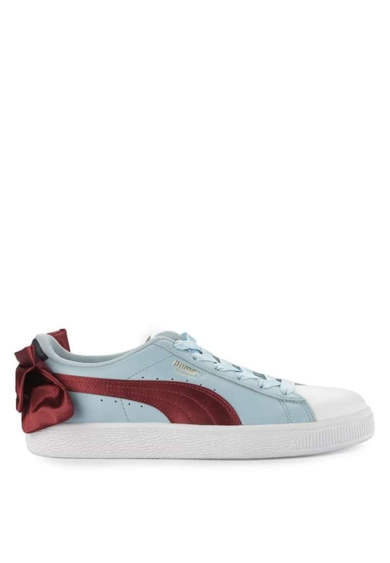 Jual Sepatu Sneaker Wanita PUMA Biru Original Basket Bow New Sch