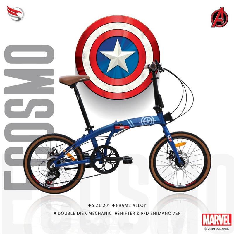 Jual Sepeda lipat Element Ecosmo Marvel Edition Captain America