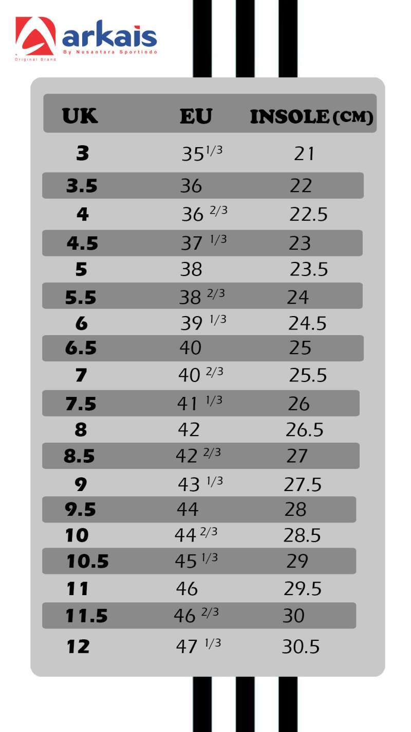 Size chart sandal adidas 2025