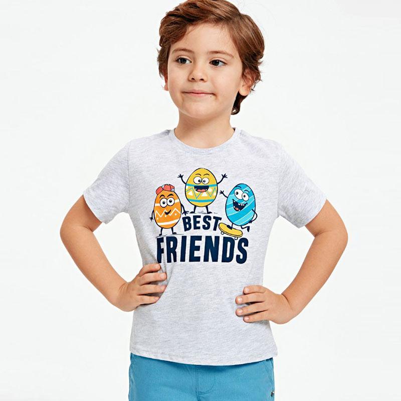 Jual Lc Waikiki Boy S Printed T Shirt Light Grey Melan 9s0588z4 Online September 2020 Blibli Com
