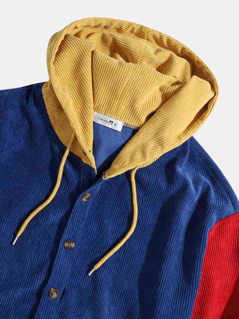 Corduroy Patchwork Hoodies Jual Hoodie Pria Charmkpr Multi-color