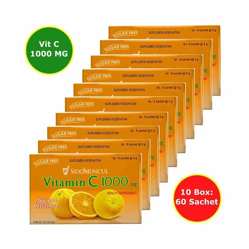 Jual Sidomuncul Vitamin C 1000 Mg Sweet Orange Minuman Vitamin C Suplemen Makanan Untuk Daya Tahan Tubuh Dewasa Anak Imunitas Vit C 10 Box 60 Sachet Murah September 2020 Blibli Com