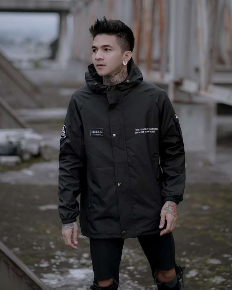 JAKET PRIA ORIGINAL BRAND GENIOUS 100 REALPICT BAHAN POLYSTERN PARASUT PREMIUM