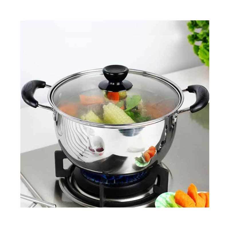 Jual Oem Stainless Steel Panci Sup Tutup Kaca 22 Cm Online September 2020 Blibli Com