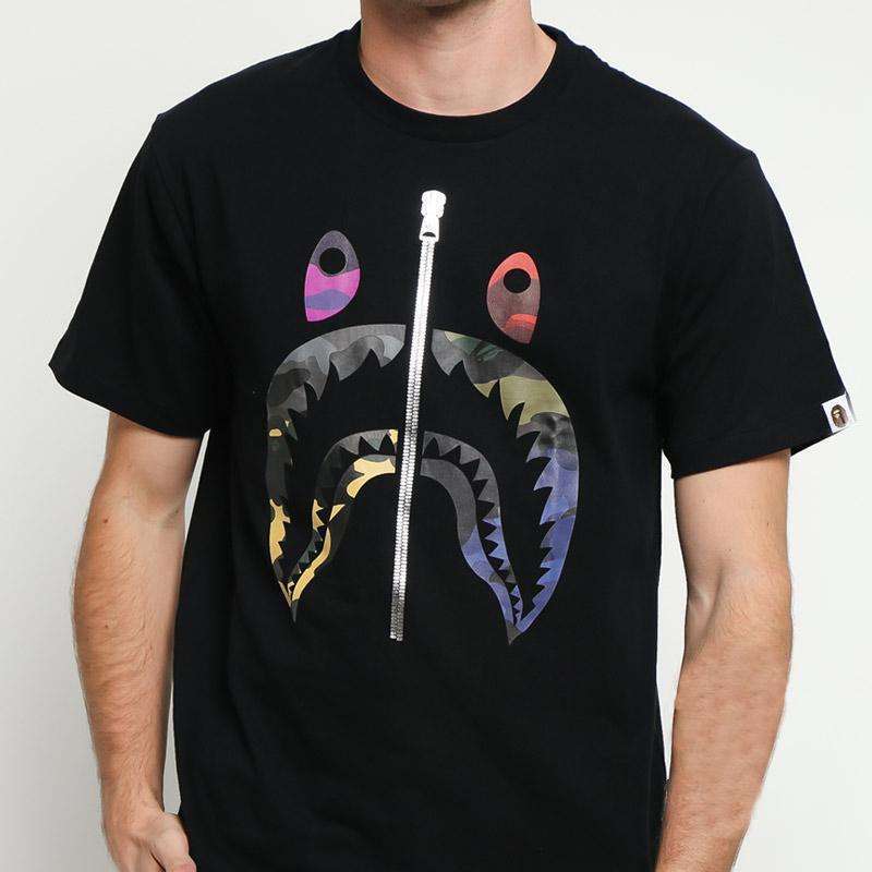 Bape mix camo hotsell shark tee
