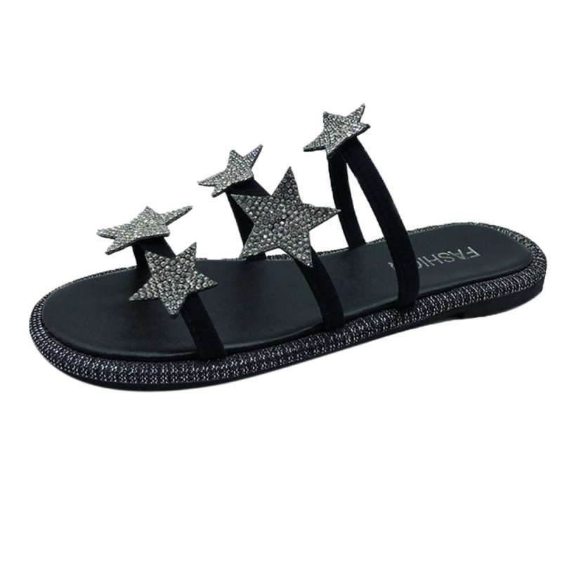 Jual Fashion Deal Diamond Sand Beach Flat Slippers Platform Wedge Shoes Five Star Sandals Women Online Desember 2020 Blibli