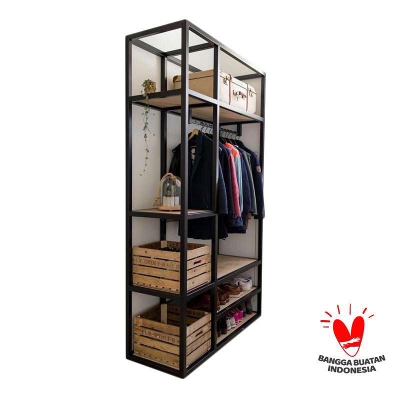 Jual Lemari Pakaian Industrial Ukuran Panjang 123cm X Lebar 47cm X Tinggi 2 M Lemari Serbaguna Desain Modern Online September 2020 Blibli Com