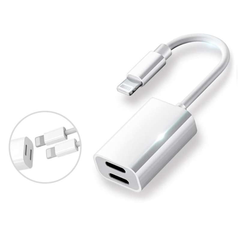 Jual Cable Dual Lightning Audio+Charge 