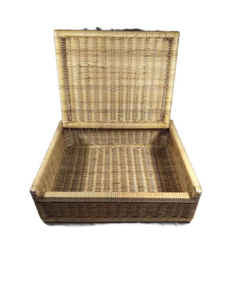 Jual Kerajinan Tangan Rotan Keranjang Kotak Besar Tutup 50x40x15cm Terbaru Juni 2021 Blibli