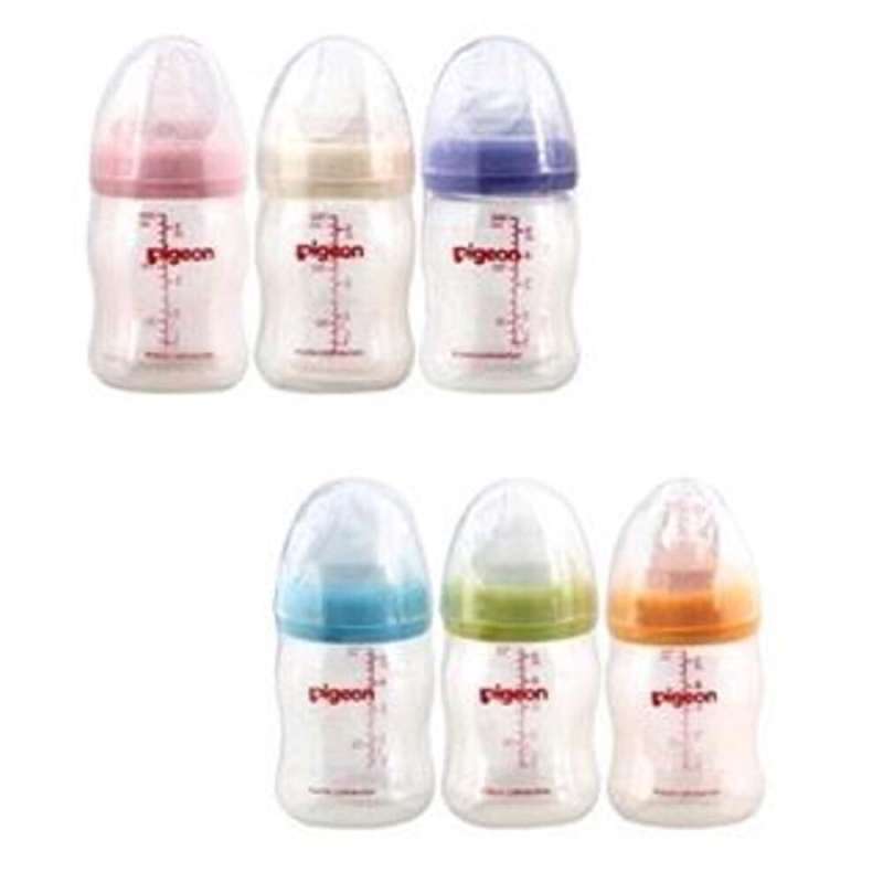 botol pigeon peristaltic 160ml 240ml 1pcs pigeon wide neck botol susu pigeon botol susu