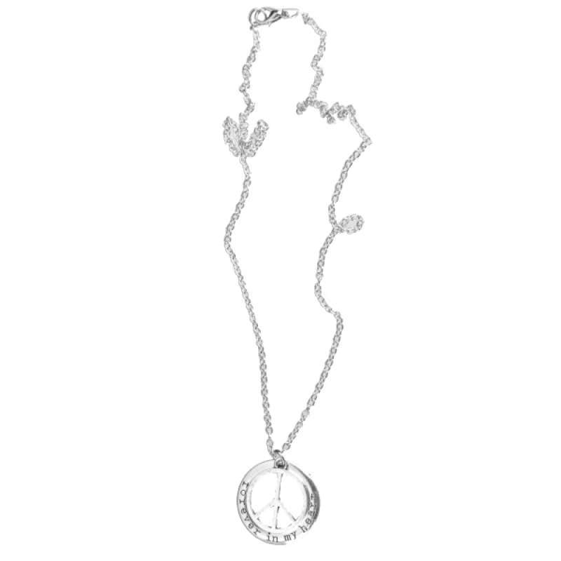Jual Charm Chain Necklace Peace Sign 