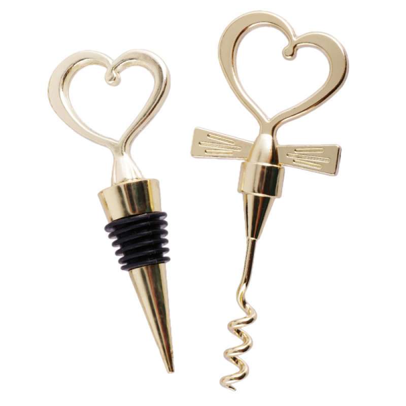 Love Heart Corkscrew Wine Bottle Opener Stopper Set Wedding Gifts Supplies Best 