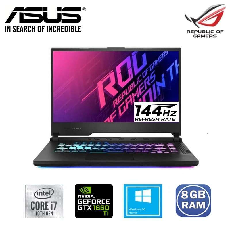 Jual Asus Rog Strix G G512lu I766b6t Gaming Laptop I7 10750h 8gb 512gb Ssd Nvidia Gtx 1660ti 6gb 15 6 Inch Fhd 144hz Win10 Online Desember 2020 Blibli