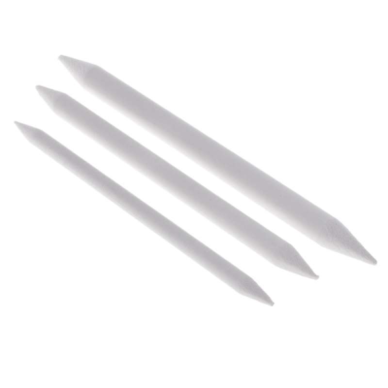 3X Blending Smudge Stump Stick Tortillon Art Drawing Tools Sketch White Pen 