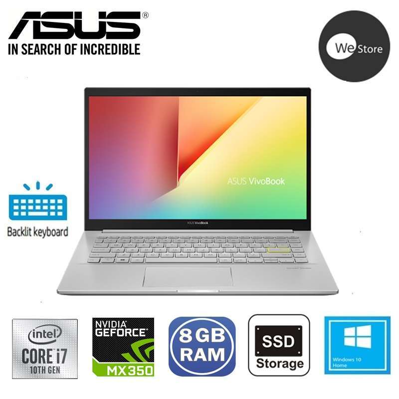 Jual Asus K413fq Ek701t Notebook Intel I7 10510u 8gb Ddr4 512gb Ssd Nvidia Mx350 2gb 14fhd Win10 Transparent Silver Online Desember 2020 Blibli