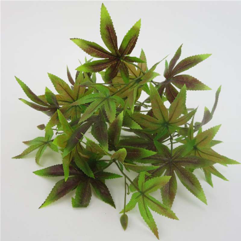 Artificial Maple Leaves Foliage Simulation Branch Fake Potted Plant Decor Green 