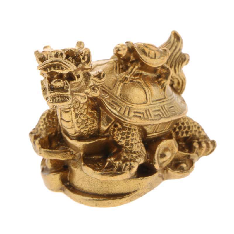 Wealth Dragon Tortoise Statue Feng Shui Figurine Home Office Car Deco Bronze 