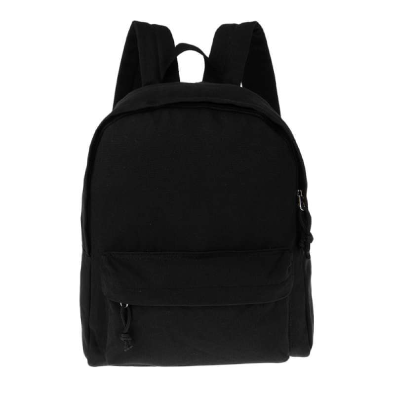 plain black canvas backpack