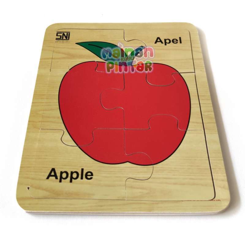 Jual Mainan Kayu Pintar Puzzle Kayu Jigsaw Gambar Apel Kualitas Sni Online November 2020 Blibli Com