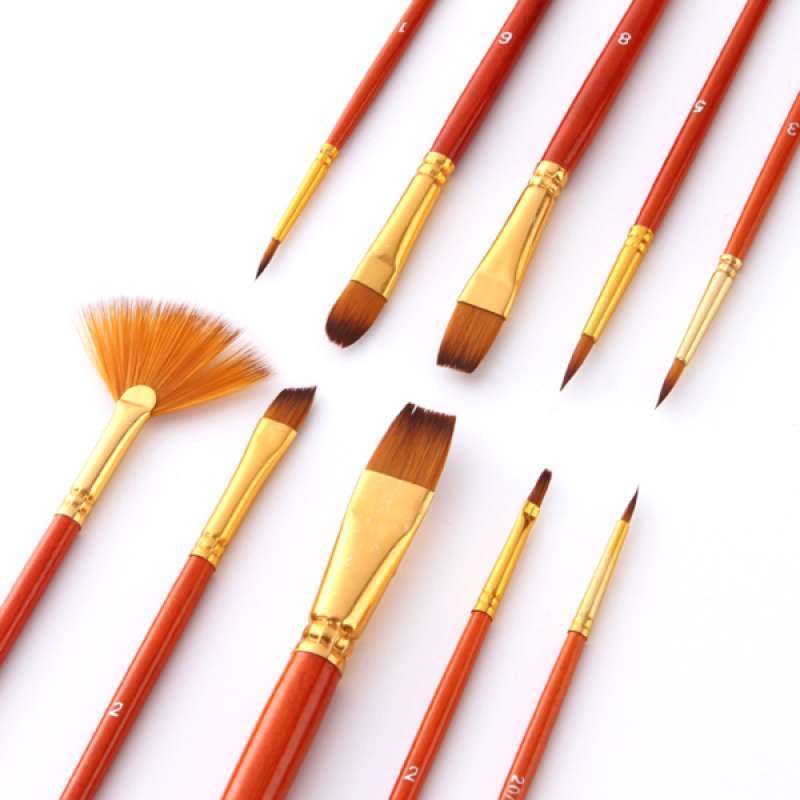Jual 10x Artist Paint Brush Set For Acrylic Watercolor Painting In Assorted Sizes Online Maret 2021 Blibli